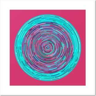 China Blue Concentric Circles Posters and Art